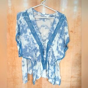 White and Blue Asymmetrical Sailor Collar Tunic